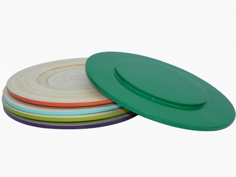 Round bamboo charger plate assorted color